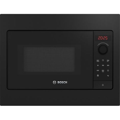 Bosch – Micro-ondes encastrable 20L 800W – 5 niveaux de puissance – Écran LED – Sécurité enfant – Ouverture bouton – Dimensions 495x382x335mm