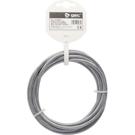 Cavo tessile 2,5M (2x0.75mm) Argento