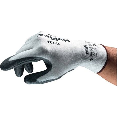 ANSELL Gants de protection anti-coupure HyFlex 11-724 Taille 9 blanc / gris EN 388 EPI II - 11-724-9