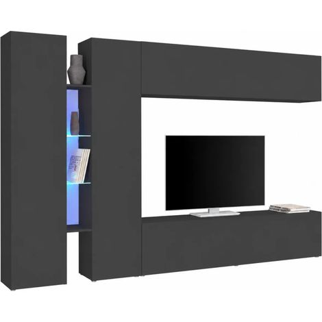 Mobile Armadio Porta TV Antracite Opaco 280x30x180 cm da Soggiorno (1/5)