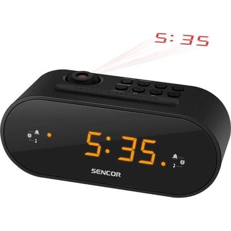 Radio-réveil à projection SENCOR SRC 3100 B FM PLL LED ambré variateur