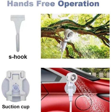 1 Pompe de douche portable, rechargeable 4000 mAh, débit réglable, pour camping et extérieur (1/4)