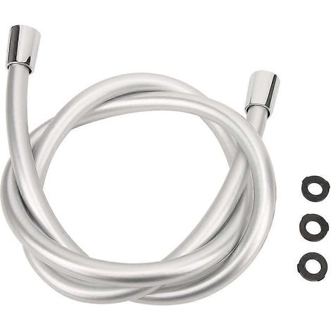 Tuyau de douche à main flexible en PVC de 1/2 pouce, 1,5 mètre, accessoire de salle de bain, gris argenté (1/3)