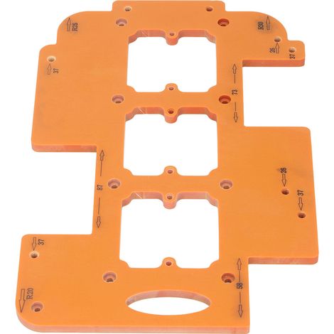 Gabarit de découpe pour boîte d'encastrement 70x70mm, modèle pour prise et interrupteur, fraise R20 R25 R30, gabarit d'angle pour défonceuse (1/5)