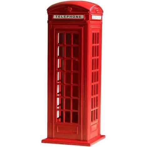 Cabine téléphonique - Coffre-fort en métal, Tirelire de banque, Cabine de téléphone, Vintage, Londres, Pot d' (1/4)