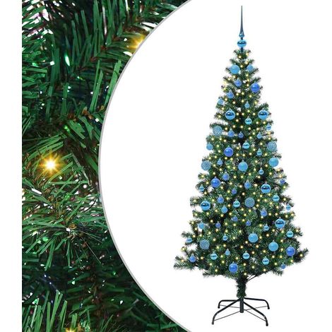 vidaXL Albero di Natale artificiale con luci integrate Verde 180 cm
