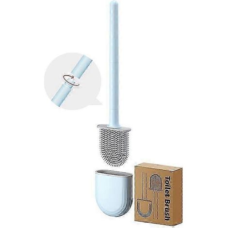 Brosse WC murale Hengjia sans perçage, sans angles morts, avec tige amovible, bleu iceberg, étanche.-AquaForge (1/5)