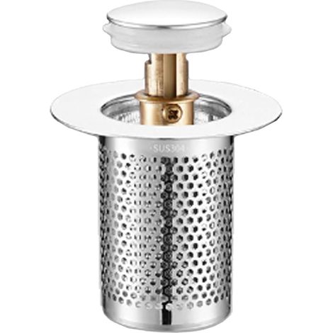 Tappo di scarico con filtro, tappo per lavabo da 33-55 mm con filtro, valvola di scarico a scomparsa con filtro, tappo di scarico per lavabo, tappo per vasca da bagno, filtro di scarico (1 pezzo) (1/5)
