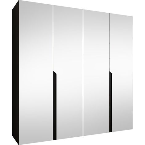 Armoire Hartford 591, Noir, 202x200x52cm, Portes d'armoire: Avec des charnières, Nombre d'étagères: 0 (1/5)