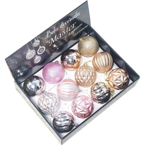 Ensemble de boules de Noël, décorations de Noël, ornements pour sapin, cadeaux (12 pièces, 8 cm) (1/5)