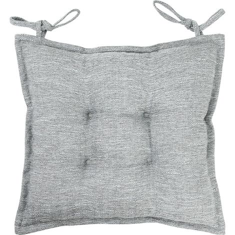 Galettes de Chaise Antidérapants et Doux avec Rubans pour Chaises de Intérieur Gris Clair 46 x 45m, Lot de 1 (1/5)