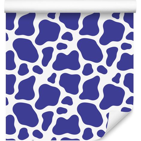 Papier peint à motifs de vaches bleues, fond bleu pour salon et chambre 50x1000 cm (1/5)