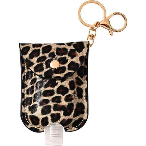 Porte-clés en cuir avec bouteille de voyage en plastique motif serpent (bleu)