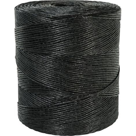 Spool of agricultural twine, black, 1500m, 1.3mm diameter, polypropylene, for agricultural use (1/4)