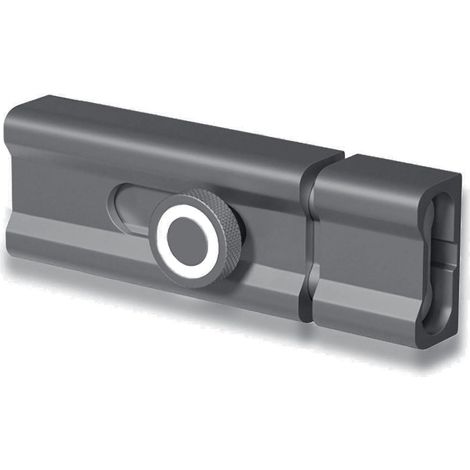 80mm Aluminum Alloy Adhesive Sliding Door Lock for Wood, Metal, Glass and More (Gray) (1/5)