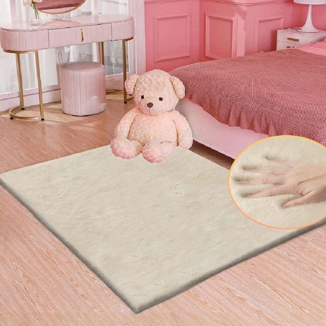 Teppich Fellteppich flauschig 90 x 150 cm (Rechteckig) Beige (1/5)