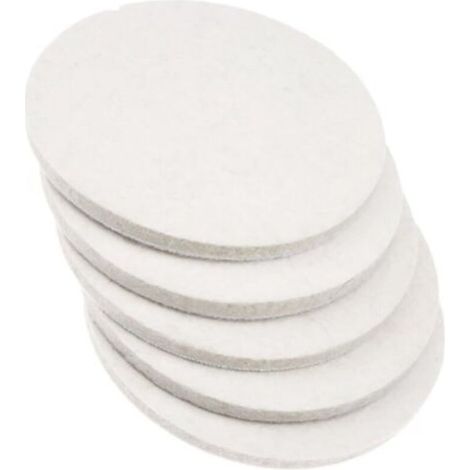 Lot de 5 tampons de polissage en feutre de laine 125 mm x 10 mm (L x l) pour verre, plastique, métal, marbre, cuisine, salle de bain, ponceuse orbitale aléatoire