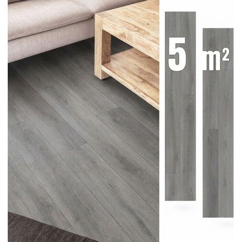 Pavimenti Vinilici Autoadesivi 5 m² GRIGIO SCURO Listoni PARQUET (1/5)