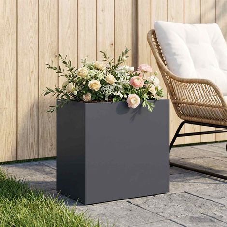 Cache-pot de jardin Anthracite 50 x 30 x 50 cm (1/5)