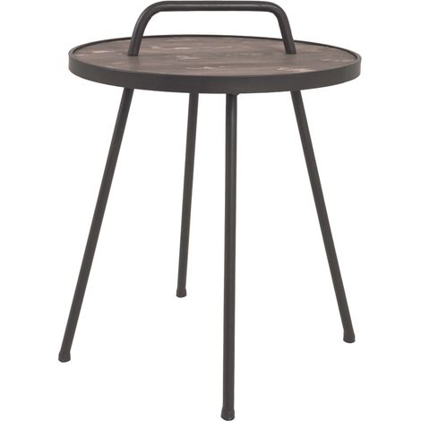 Table d'appoint noir-vintage Dim : H65 x Ø50 cm