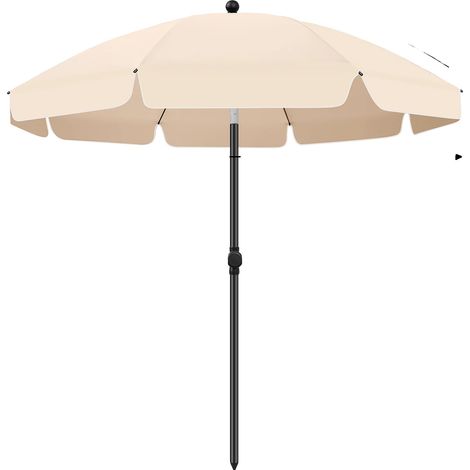 Sombrilla de exterior, protección UV, función de inclinación ajustable, redonda, color beige (pe) (1/2)