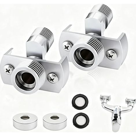 Adaptateur Robinet Douche, 2 Pièces, Adaptateur Robinet Douche Long et Réglable, pour Régler la Valve D'eau, Résoudre les Problèmes Fuite D'eau (1/5)