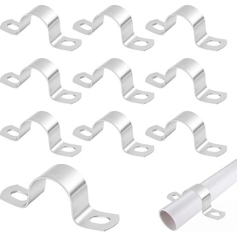 Colliers de Serrage en U Acier Inoxydable 25 mm, U-Tube Pince Anneau Fixation tuyau, 2 Trous, Épaisseur 1,5 mm, Installation sur Bois, Béton ou Métal (1/5)