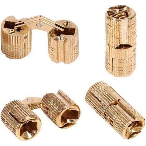 4pcs Charnières Cylindriques Charnière Invisible Laiton Tonneau Charniere pour DIY Boîte À Bijoux Main Artisanat (10mm) (1/5)