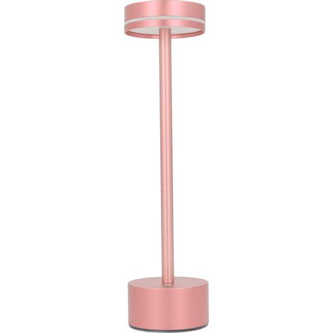 Lampe de bureau sans fil, lampe de bureau LED avec variateur 3 couleurs, rechargeable, commande tactile, idéale pour la maison, la chambre, le bureau, or rose (1/5)