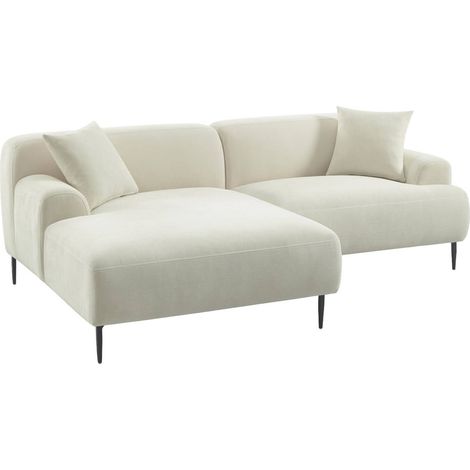sweeek - 3-Sitzer Ecksofa mit Stoffbezug und Metallfüßen