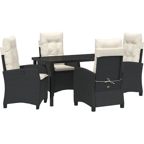 Maison Exclusive - Set da Pranzo per Giardino 5 pz Nero polyrattan (1/5)