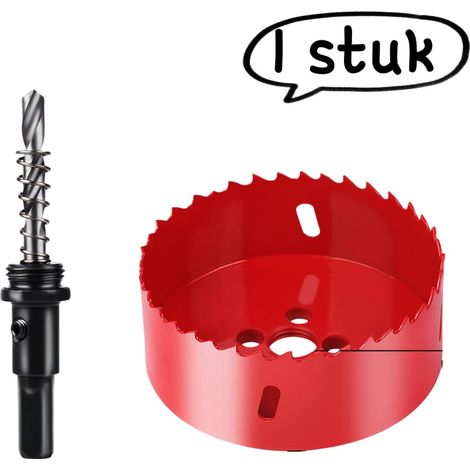 Scie cloche bimétallique M42 de 80 mm pour bois tôle tuyaux aluminium et plaques de plâtre rouge (1/5)