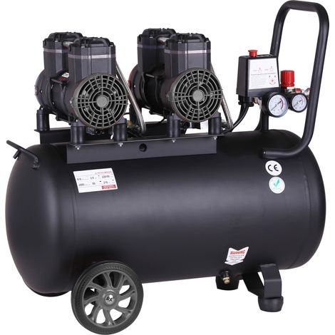 Compresor de aire profesional con certificado CE SILENCIOSO, 50 litros 2.6 cv 8 Bares