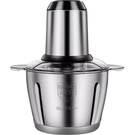 Hachoir électrique universel - Bol en acier inoxydable de 2 L, puissance de 1000 W, 4 lames, pour viande, tomates et légumes (1/5)