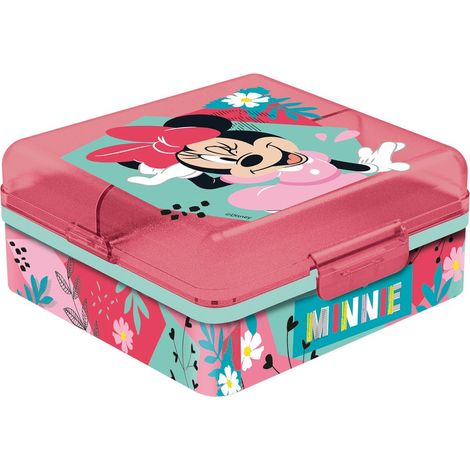 Sandwich Box Bimbe Disney Minnie Multi Scomparto, in plastica senza BPA, lavabile e riutilizzabile