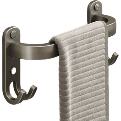 ALLIANDISPorte-serviettes, sans perçage, porte-serviettes de salle de bain, porte-serviettes mural, porte-serviettes de cuisine, 20 cm gris (1/5)