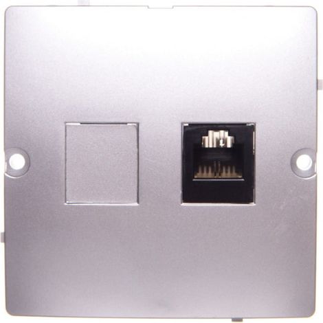 Prise téléphonique RJ11 Simon Basic argent mat BMTF1.02/43