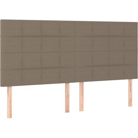 Tête de lit Taupe 200x5x118/128 cm Tissu (1/5)