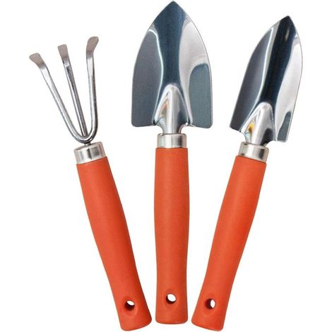 QAZQA Outils de Jardinage,3 pcs Mini Outils de Jardin Kit Pelle Jardinage Rateau Jardin Cadeau en Bois Ensemble de Petits Râteaux et Pelle, pour Plantes en Pot pour Jardin Plantes Intérieur Extérieur