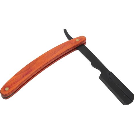 Porte-lame en acier inoxydable pour barbe, support manuel en bois pour coiffeur, tondeuse droite homme. (1/5)