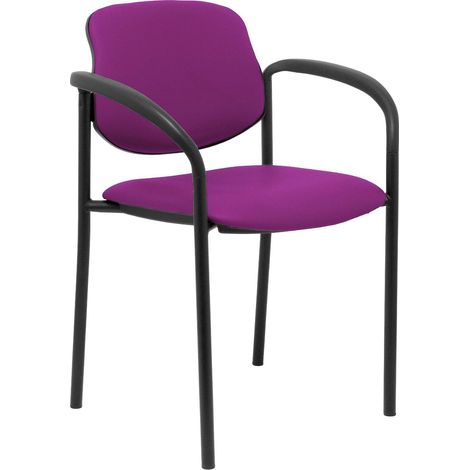 Silla fija Styl similpiel morado chasis negro con brazos