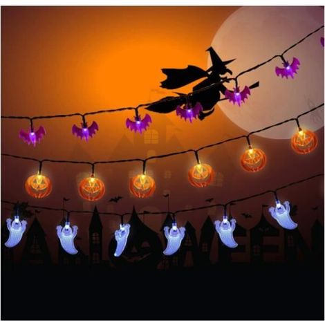 Lot de 3 Halloween Guirlande Lumineuse - 3M 20 LED Guirlande Lumineuse à Piles pour Deco Halloween Interieur Exterieur (1/4)