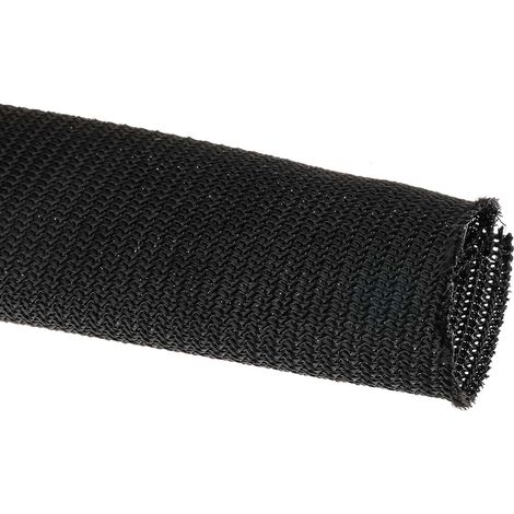 Gaine Tressée 20mm RS PRO, Noir en PET, 3m ( Prix pour sachet de 3 Mètres ) (1/2)