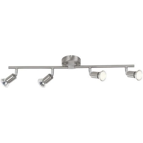 Barre de spots de plafond nickel mat 4x GU10 3000K (1/5)