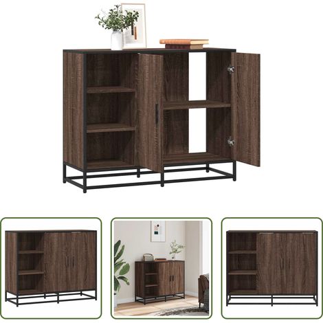vidaXL Buffet marron - Buffet chêne marron 92x35x76 cm Bois d'ingénierie (1/5)