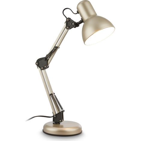 Lampe De Bureau Orientable E14 Max. 25W Satin Métallisé 54,6 cm (1/5)