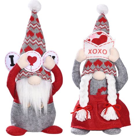 Gesichtslose Gnome-Elfenpuppe für Zuhause, Fenster oder Innendekoration - Geschenkidee für Feiertage und Valentinstag (1/5)