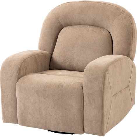 Fauteuil inclinable 360°, revêtu de velours doux, assise large, pour salon, couleur kaki (1/5)