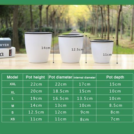 Großer runder Kunststofftopf für Wasserpflanzen, selbstbewässernd, mit Docht, ideal für Sukkulenten und Efeutute (Set M7 + Pflanzkorb + Baumwollseil) (1/2)