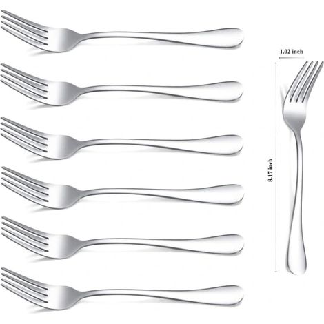 Fourchette lot de 6 acier inoxydable lave-vaisselle (1/4)